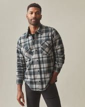 Unisex Redwood Fleece Overshirt Silent Storm Plaid