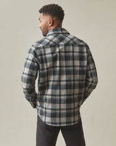 Unisex Redwood Fleece Overshirt Silent Storm Plaid