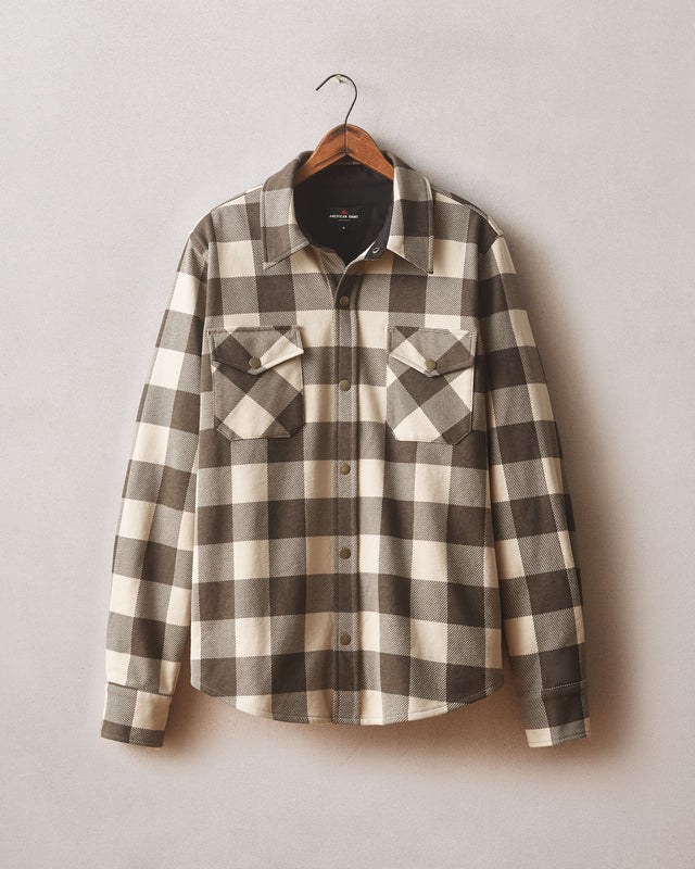 Unisex Redwood Fleece Overshirt Pepper Plaid