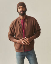 Men S Fleece Bomber Jacket Cocoa