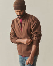 Men S Fleece Bomber Jacket Cocoa
