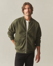 Men S Fleece Bomber Jacket Deep