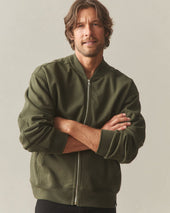 Men S Fleece Bomber Jacket Deep