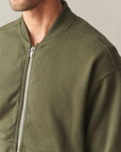 Men S Fleece Bomber Jacket Deep