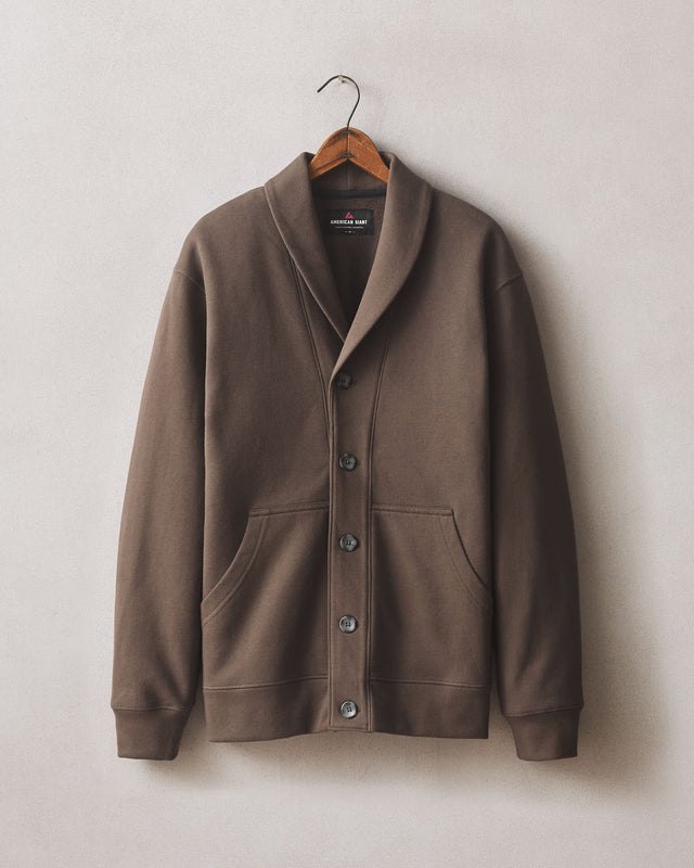 Men S Shawl Collar Cardigan Turkish Coffee
