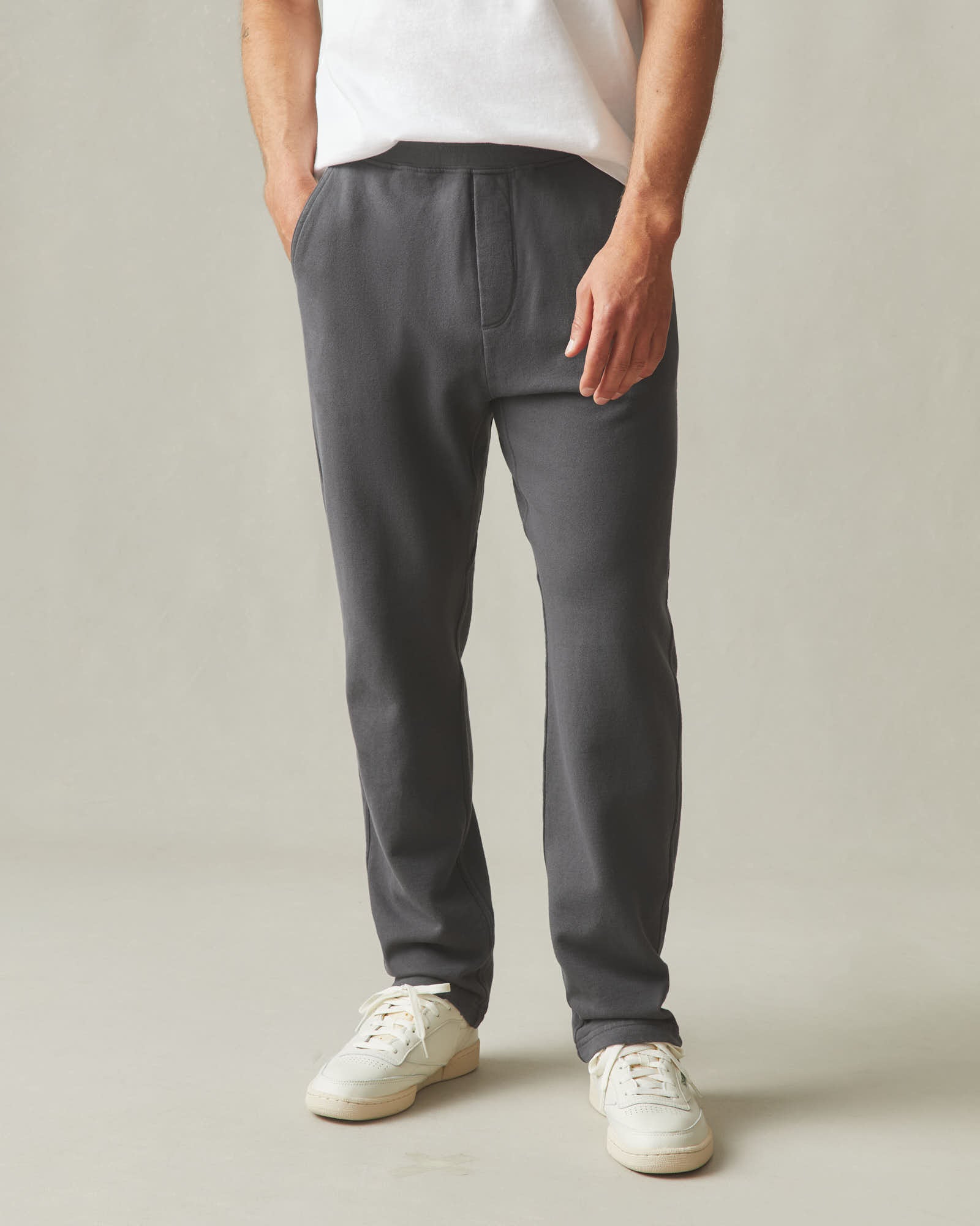 Men S French Terry Straight Pant Dark