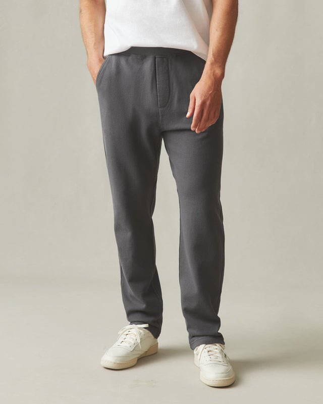 Men's French Terry Straight Pants - Dark Charcoal