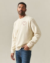 Unisex Relaxed French Terry Crew Sweatshirt Valentine S Day Cotton