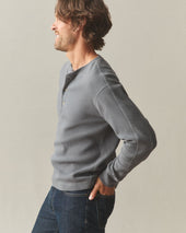 Men's French Rib Henley - Lava Smoke