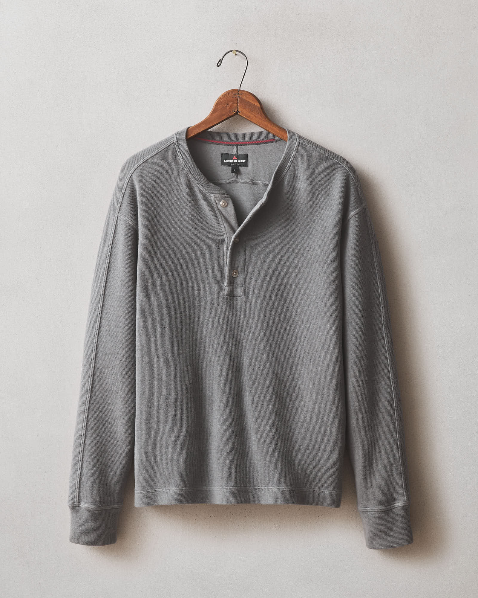 Men S French Rib Henley Lava