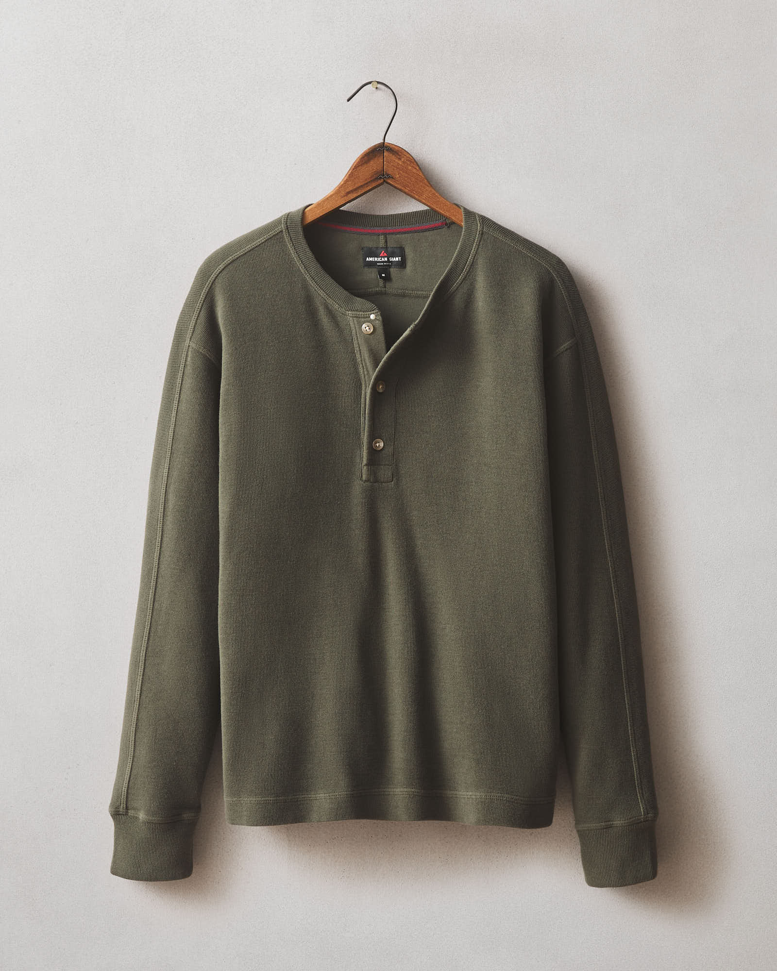 Men S French Rib Henley Loden