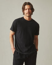 Men's Hemp Jersey Crew Tee - Black