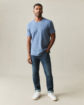 Men S Brushed Crew Tee Moonlight Blue Heather