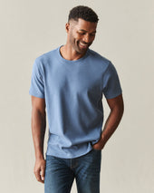 Men S Brushed Crew Tee Moonlight Blue Heather