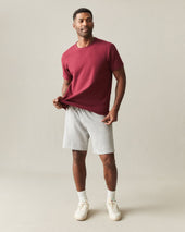 Men S Brushed Crew Tee Syrah Heather