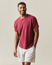 Men S Brushed Crew Tee Syrah Heather