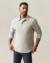Men S Brushed Long Sleeve Polo Shell Heather