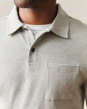 Men S Brushed Long Sleeve Polo Shell Heather