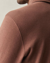 Men's Brushed Long Sleeve Polo - Tiramisu Heather