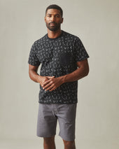 Men S Pocket Tee White Print
