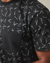 Men S Pocket Tee White Print
