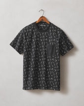 Men S Pocket Tee White Print