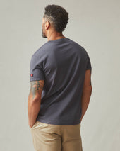 Men S Vintage Crew Tee Washed Metropolitan Grey