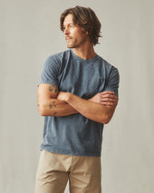 Men S Vintage Crew Tee Mineral Wash Metropolitan Grey