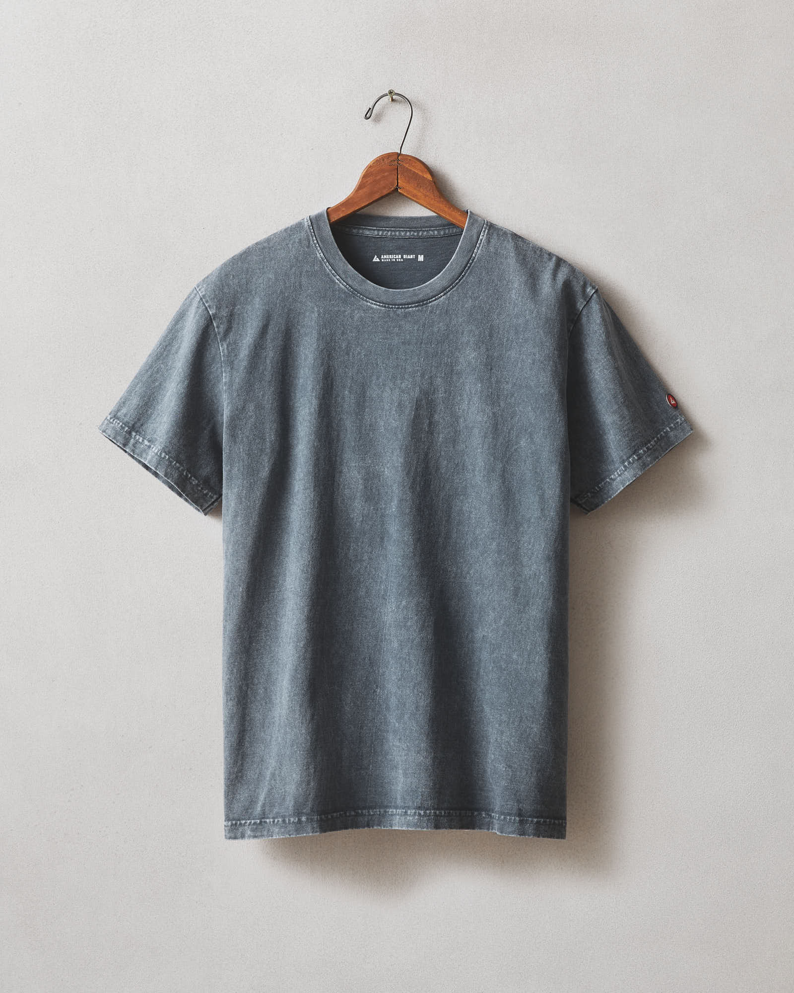 Men S Vintage Crew Tee Mineral Wash Metropolitan Grey