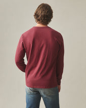 Men S Premium Slub Crew Tee Long Sleeve Bonfire Red