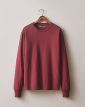 Men S Premium Slub Crew Tee Long Sleeve Bonfire Red