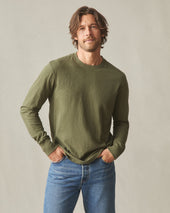 Men S Premium Slub Long Sleeve Crew Tee
