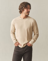 Men S Premium Slub Crew Tee Long Sleeve Pepper