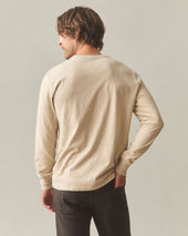 Men S Premium Slub Crew Tee Long Sleeve Pepper