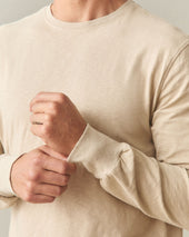 Men S Premium Slub Crew Tee Long Sleeve Pepper