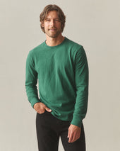 Men S Premium Slub Crew Tee Long Sleeve Green