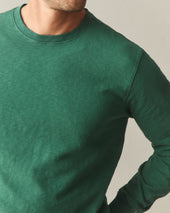 Men S Premium Slub Crew Tee Long Sleeve Green