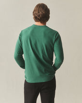Men S Premium Slub Crew Tee Long Sleeve Green