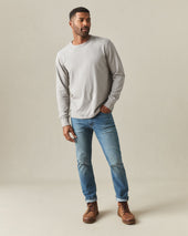 Men S Premium Slub Crew Tee Long Sleeve Morning Dove