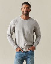 Men S Premium Slub Crew Tee Long Sleeve Morning Dove