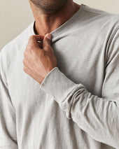 Men S Premium Slub Crew Tee Long Sleeve Morning Dove