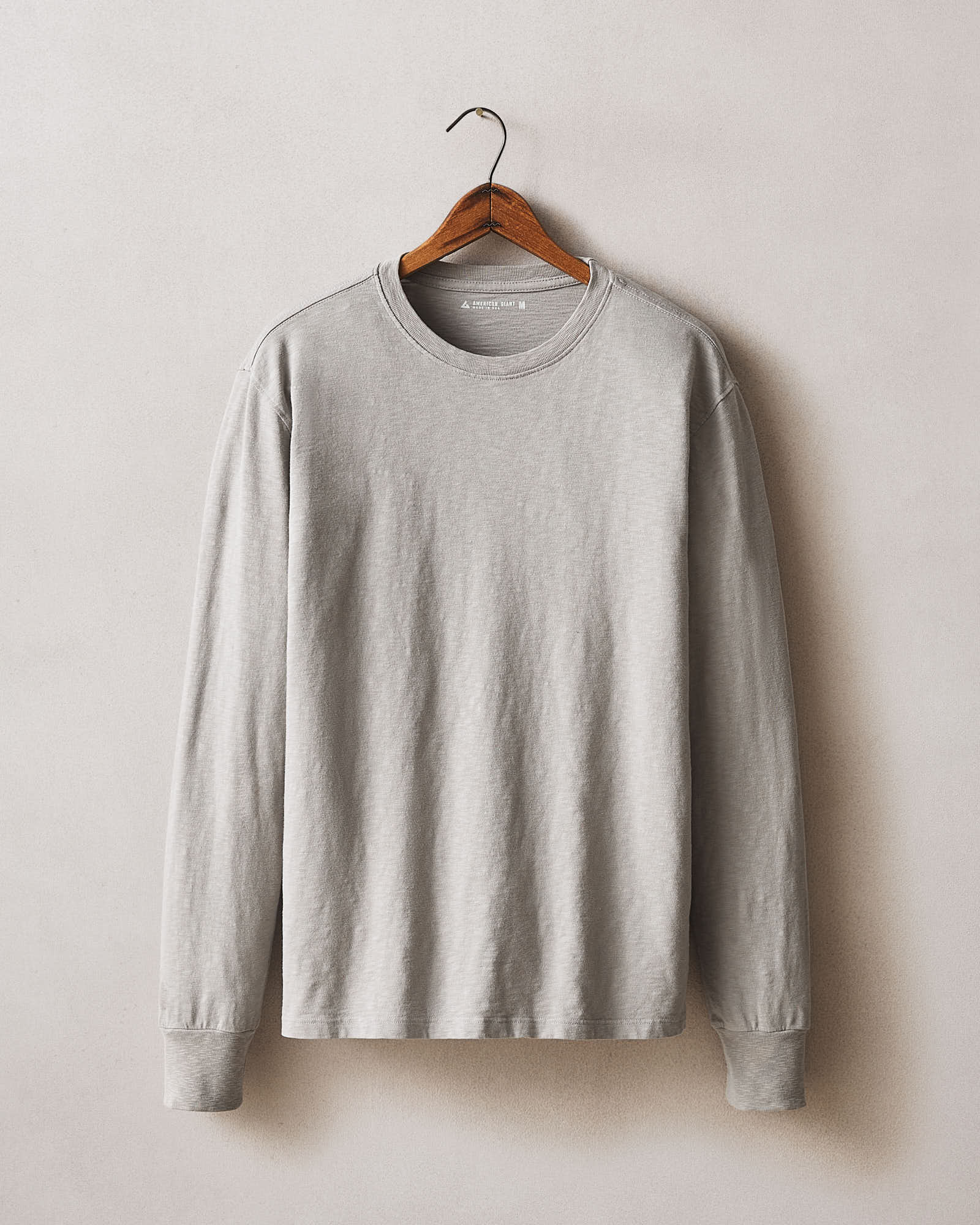Men S Premium Slub Crew Tee Long Sleeve Morning Dove