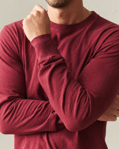 Men S Premium Slub Crew Tee Long Sleeve Syrah