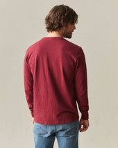 Men S Premium Slub Crew Tee Long Sleeve Syrah