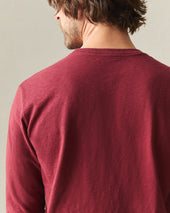 Men S Premium Slub Crew Tee Long Sleeve Syrah