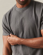 Men S Premium Slub Crew Tee Grey Pinstripe