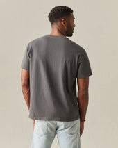 Men S Premium Slub Crew Tee Grey Pinstripe
