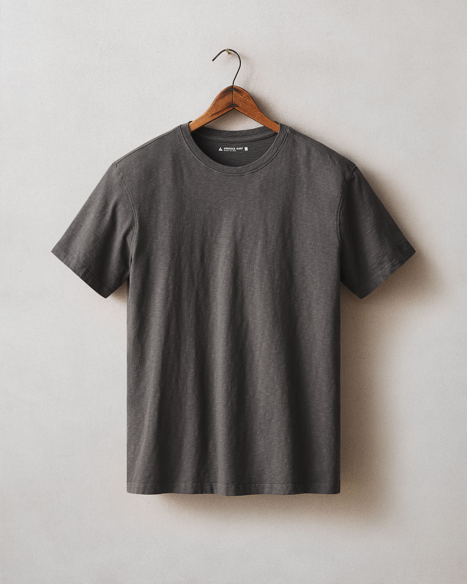 Men S Premium Slub Crew Tee Grey Pinstripe