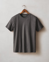 Men S Premium Slub Crew Tee Grey Pinstripe