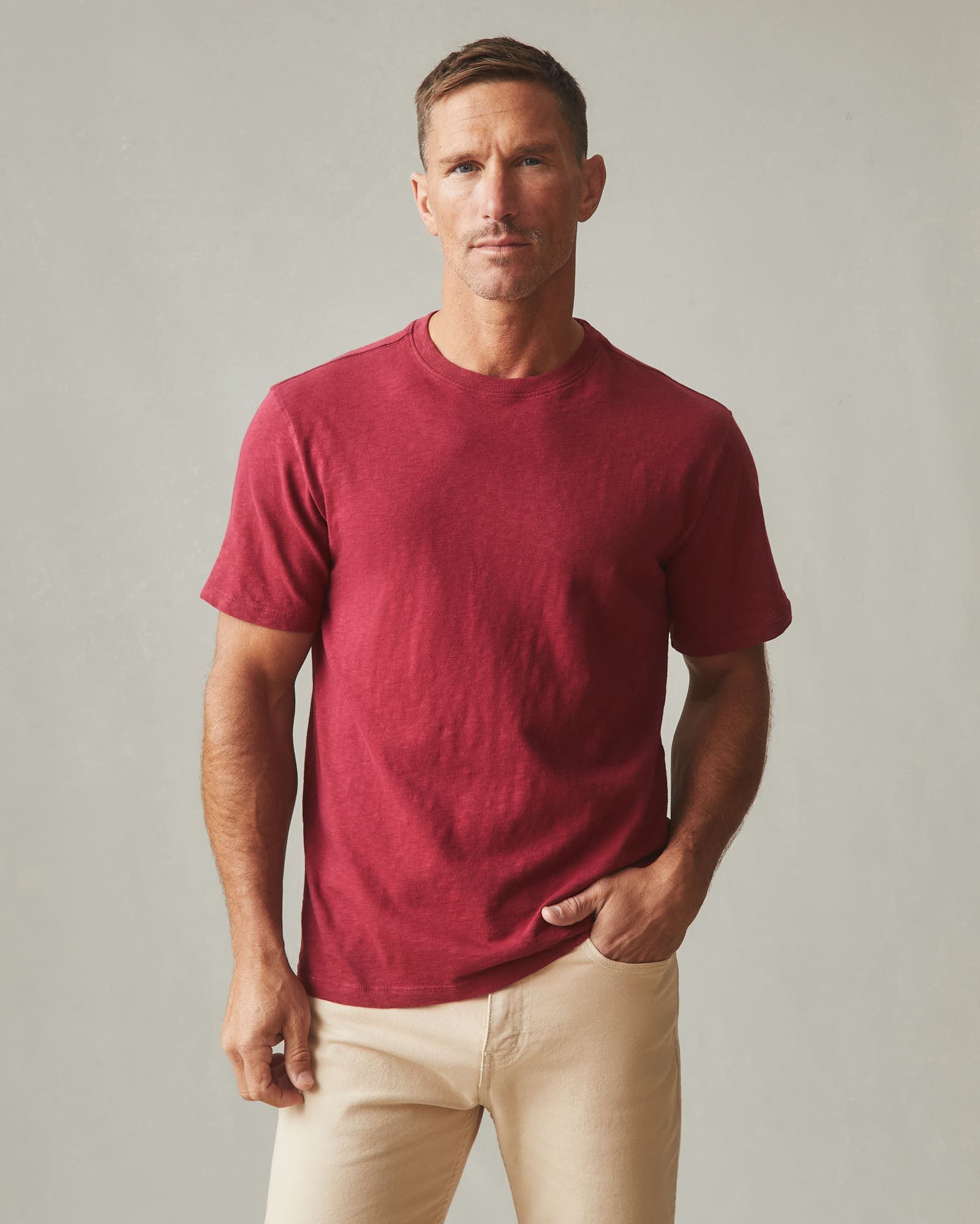 Men S Premium Slub Crew Tee Syrah